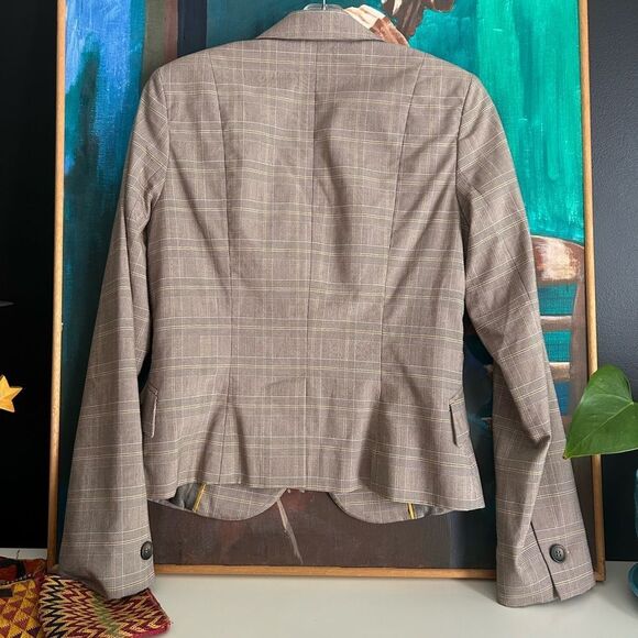 Y2K Cue Brown Plaid Blazer 10 - Picture 11 of 16